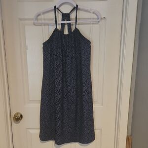Eddie Bauer Black and Blue Animal Print Patterned Dress Size Medium.